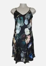 Black Floral Modal Chemise HAB 101