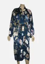 Navy Floral Modal Robes/ Kimonos (Free Size) HAB-017 - Image 3