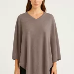 Cashmere Wool Poncho Lava