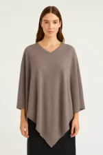 Cashmere Wool Poncho Lava