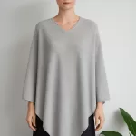 Cashmere Wool Poncho Lt. GREY