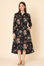 Black Bloom - Shirt Dress - Image 2