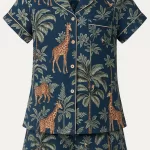 Wild Haven - Navy Short PJ and Shirt Set