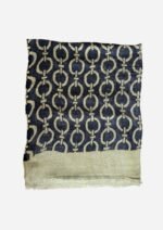 Black Link Ivory Linen Scarf - Image 5