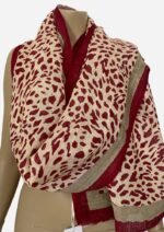 Crimson Drift Linen Scarf - Image 3
