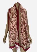 Crimson Drift Linen Scarf - Image 2