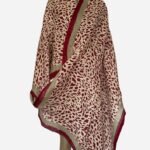 Crimson Drift Linen Scarf