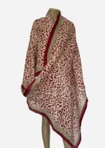 Crimson Drift Linen Scarf
