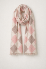 Blush Argyle Merino Wool Printed Scarf - Image 2