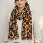 Tawny Mosaic Merino Wool Printed Scarf