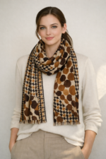 Tawny Mosaic Merino Wool Printed Scarf