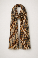 Tawny Mosaic Merino Wool Printed Scarf - Image 2