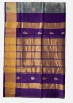 Sage Green & Purple Paturu Silk Saree - Image 2