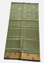 Sage Green & Purple Paturu Silk Saree - Image 3